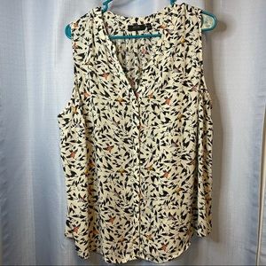 Apt 9 | 1X Birds Sleveless Tank Top Flowy Loose